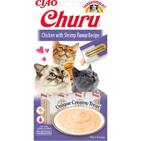 Resim Ciao Churu Cream Tavuklu ve Karidesli Kedi Ödül Kreması 4 x 14 G 