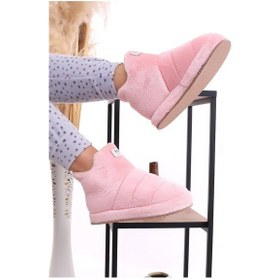 Resim Wordex Eb080 Kadın Peluş Kışlık Panduf Ev Botu Ev Ayakkabısı Pudra 