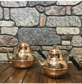 Resim Bal Peteği Modelli Bakır Çaydanlık, B15151 Gümüş 