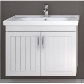 Resim Turkuaz Seramik Frame Etajerli Lavabo 80 x 45 CM Ve Lotus 80 Alt Modülü 