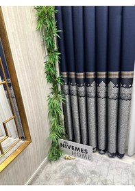Resim Nivemeshome Arsuz Ft614288 V-508 Lacivert 1/3 Sık Pileli Fon Perde Apm Lacivert 