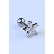 Resim HD Piercing Sabit Markiz Çiçek Silver Piercing 