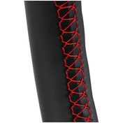 Resim El Dikişli Direksiyon Kılıfı Siyah Deri Araba Direksiyon Kılıfı Mazda Cx-3 Cx3 Red Thread Red Thread 