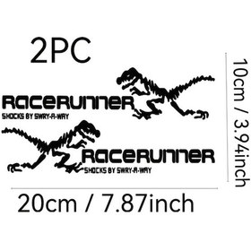 Resim Gaojunshop01 2 Adet Dinozor Motosiklet Kaskı Çıkartması Su Geçirmez Pvc Gradient 03 