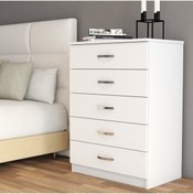 Resim Tanmob Şifonyer 5 Çekmeceli Beyaz - Sfy0201 