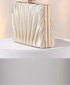 Resim ZEYYMODA Kadın Özel Model Pilse Desenli Abiye Çanta Clutch Portföy El Gece Düğün Nişan Abiye Çantası 