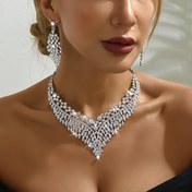 Resim Orta Doğu'da Sıcak Satılan Abartılı Kolye Küpe Takı Seti Modaya Uygun Vintage Lüks Düğün Aksesuarları 