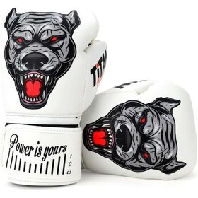 Resim Titan Sport Beyaz Pitbull Siyah Desenli Fgr Model-6 Boks Eldiveni Çok Renkli 