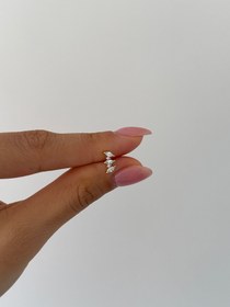 Resim 925 gümüş mix oval kesim piercing - Gold 