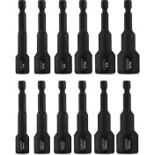 Resim Lidyahan Store 10250A Manyetik Altıgen Somun Anahtarı Master Kit, Cr-V Çelik, 6,35 mm Hızlı Değiştirme Altıgen Şaft, Sae ve Metrik, 12 Parçalı Set 