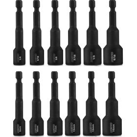 Resim Lidyahan Store 10250A Manyetik Altıgen Somun Anahtarı Master Kit, Cr-V Çelik, 6,35 mm Hızlı Değiştirme Altıgen Şaft, Sae ve Metrik, 12 Parçalı Set 