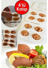 Resim Pratik İçli Köfte Yapma Aparatı 4'lü Plastik Beyaz Diğer 