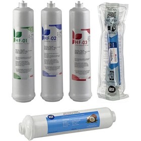 Resim Sulook Kapalı Kasa Su Arıtma Cihazlarına Uyumlu Üstten Çift Çubuklu Inlıne 5'li Filtre Seti LG Membranlı 