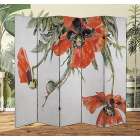 Resim dbsanat Çiçek Temalı Özel Tasarım Paravan Room Divider 180 x 200 cm 