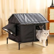 Resim All-Season Su Geçirmez Açık Kedi Barınağı - Hava Kondisyoner Soğutma Sistemi, Buzdolabı, Çiğneme Dirençli Malzeme, Yağmur Günü İçin Nem Geçirmez, Evcil Hayvan Evi | İzoleli Termal Kedi Yuvası, Dayanıklı ve Aşınma Dirençli, Sıcak Hava Koşullarında Hızlı Dondurma "Sıcak" 