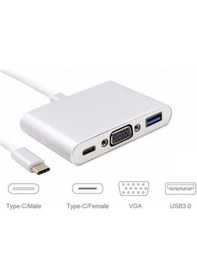 Resim Usb 3.1 Type C To Vga Usb 3.0 4961P Çevirici Dönüştürücü Adaptor 
