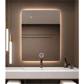 Resim Global Led Mirror 65X90 cm Dokunmatik Tuşlu Ledli Ayna Banyo Aynası Dekoratif Ayna Boy Ayna Salon Duvar Ayna 
