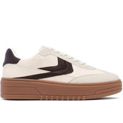 Resim Derimod Kadın Bej Bağcıklı Kalın Tabanlı Sneaker, Kışlık Spor Ayakkabı 25AFD431018 