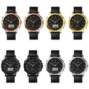 Resim Prestigegoods Skmeı 1652 Çift Hareket Spor Deri Alaşımlı Erkek Saati, Siyah Kabuk Beyaz Makine Kahverengi, 46mm Kahverengi 