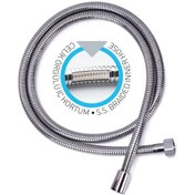 Resim Yapıtaşı Banyo Duş Spiral Hortumu kenetli Örgülü Duş Hortum 150 cm 