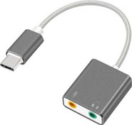 Resim Macbook Uyumlu Usb Type-c To Harici Ses Kartı Adaptörü Jack 3.5mm Kulaklık + Mikrofon - Gri CoverZone