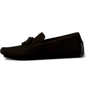 Resim Calvin Klein %100 Dana Süet Kahve Erkek Loafer DRIVER TASSELS SU 