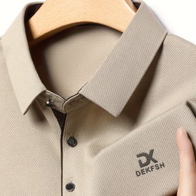 Resim Erkekler için [Şık] Nefes Alabilir Gömlek Harf Baskılı - Günlük Golf & Dış Mekan Giyimi, Polyester, Düğmeli Yaka, Normal Kesim, İlkbahar/Sonbahar, Golf Gömleği 