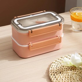 Resim Bento Lunch Box Ofis-okul Için Yeni Nesil Sefer Tası Çift Kat 4 Bölme Paslanmaz Çelik F494 Pembe Diğer