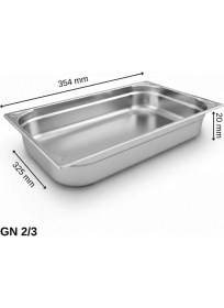 Resim Üret Çelik Üret Standart Gastronom Küvet Gn 2/3 20 mm 1,5 lt 