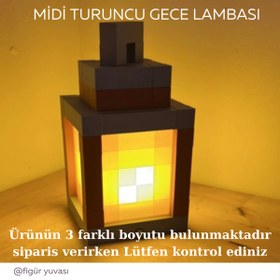 Resim mse store Minecraft temalı Midi turuncu gece lambası -Figür yuvası 