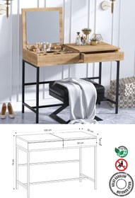 Resim Decormet Linda Makyaj Masası Safir Meşe 