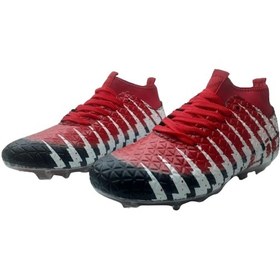 Resim Lion Erkek Siyah-kırmızı Çoraplı Krampon Futbol Ayakkabısı Kırmızı - Siyah 