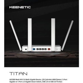 Resim Misda Store Titan AX3200 Wi-Fi Mesh Ebeveyn Kontrol Fiber Vpn Router 1x2.5gbit/s 5X1GBIT/S Usb3.0 Usb2.0 KN-1811 