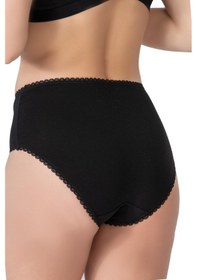 Resim Siyah Mı Emay 1445 Modal Cotton Yüksekbel Dantelli Külot Siyah 