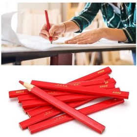 Resim Xindoker 10 Adet Ahşap İşçisi Kalemi - 170mm Sekizgen Kırılmaya Dayanıklı Kuru Tahta, Tuğla, Metal İşaretleme Aracı 