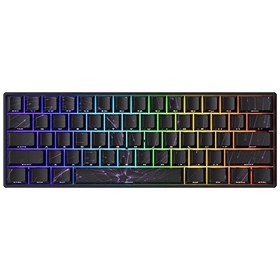 Resim Akko MonsGeek FUN60 Max Shine-Through Black Hall Effect Manyetik Switch ARGB Kablosuz Hotswap Mekanik Gaming Klavye 