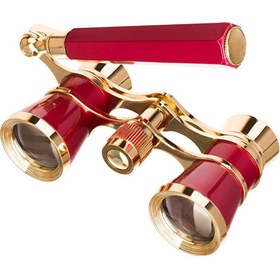 Resim Nikula Nefis Işlemeli Tiyatro Opera Dürbünü 3x25 Prinç Metal Kaplamalı Retro Kahverengi 