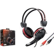Resim Hadron HD1105 Mikrofonlu 2x3.5mm AUX 2.20mt Örgülü Kablolu Kulaküstü Kulaklık - Siyah-Kırmızı 