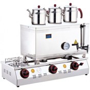 Resim Silverinox Silverİnox 60 Model Ekonomik Çay Ocağı, Çift Taban, 3 Demlikli, 33 L, Doğalgazlı 