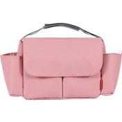 Resim Hangfox Büyük Kapasiteli Su Geçirmez Nilon Bebek Arabası Çantası - İç Bölmeli, Toz Koruyucu Tasarım, Pembe Pembe 