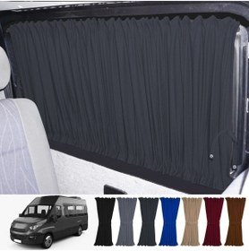 Resim Oto Pandami Iveco Daily 4/5 Nesil Uzun Şase 2006-2014 Uyumlu Füme Raylı Oto Perde Takımı 