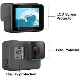 Resim Havalı Cam-temperli Cam Koruyucu Kapak Kılıf Go Pro Için Gopro Hero 5 6 7 Hero5 Hero6 Hero7 Kamera Lens Kapağı Lcd Ekran Koruyucu Film 