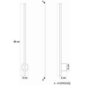 Resim Dekoratif 20w İç Mekan Siyah Kasa Amber Işık 80 Cm Duvar Aplik Pilli 1 Adet Siyah - Amber Işık 