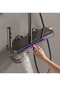 Resim Larens Lüks Akıllı Piyano Dijital Duş Seti Koyu Gri 