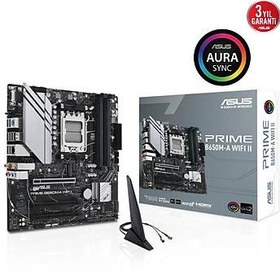 Resim ASUS PRIME B650M-A WIFI II DDR5 6400Mhz(OC) M.2 mATX AM5 ANAKART 