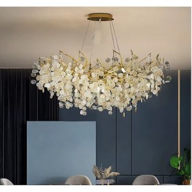 Resim İstanbul Avize Leaf Gold Yemek Masası Lüx Modern Avize 