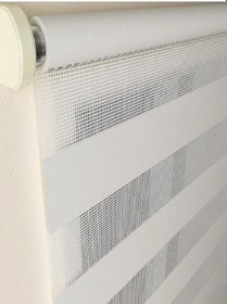 Resim Beyaz Düz Stor Zebra Perde 220 X 240 Ekru 