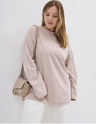 Resim Edelveystex Büyük Beden Uzun Kollu Bluz 259343271 Ekru 