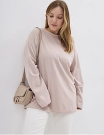 Resim Edelveystex Büyük Beden Uzun Kollu Bluz 259343271 Ekru 