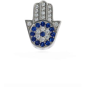 Resim Kadın Fatma Ana Elinde Nazar Boncuğu Detay Gümüş Charm Gümüş 